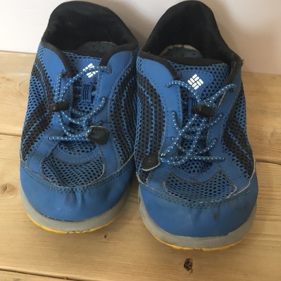 COLUMBIA Youth Drainmaker IV Boat Shoes blue yellow size 5 - Picture 3 of 8